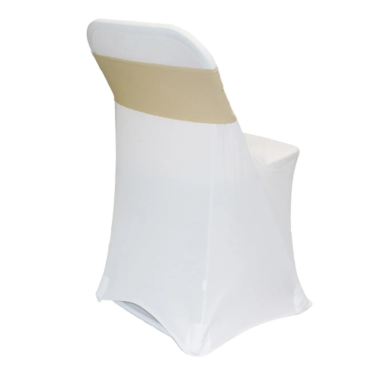 (10 Pack) Spandex Chair Bands in Champagne