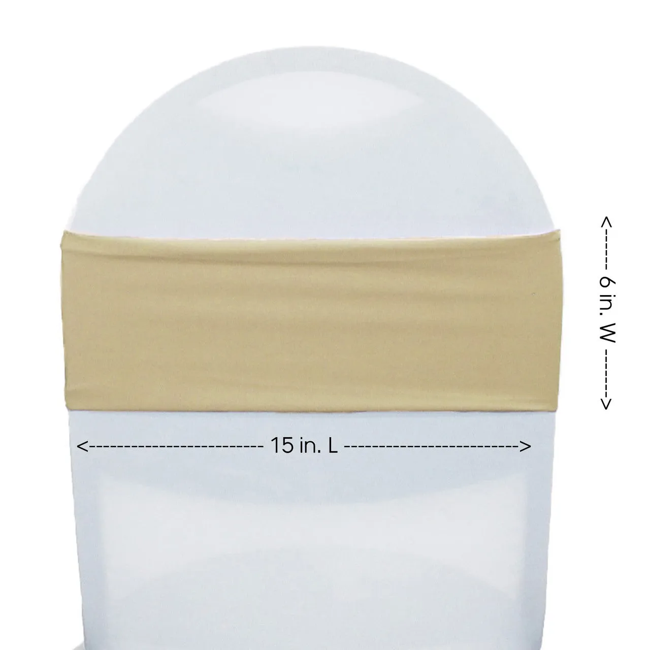 (10 Pack) Spandex Chair Bands in Champagne