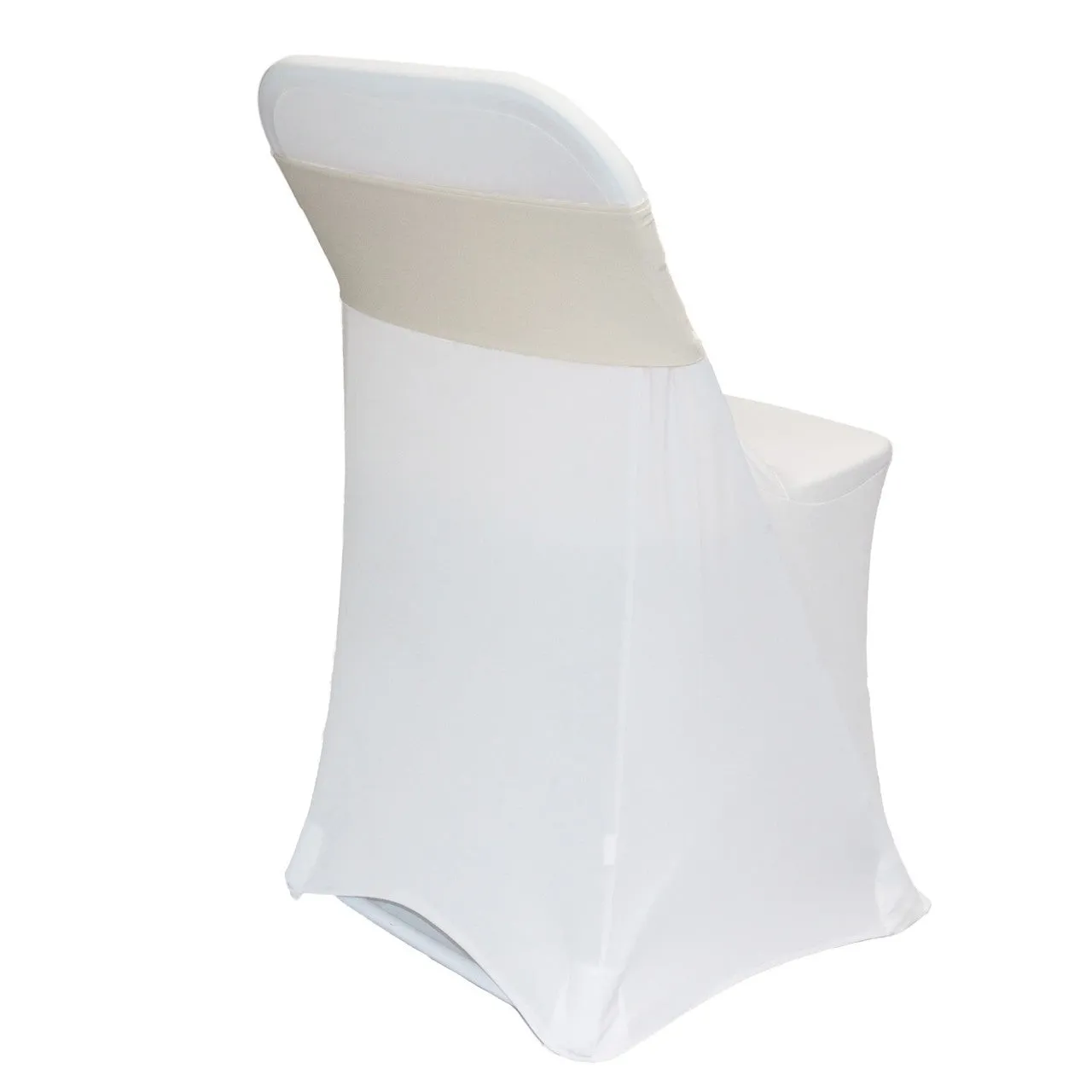 (10 Pack) Spandex Chair Bands in Ivory