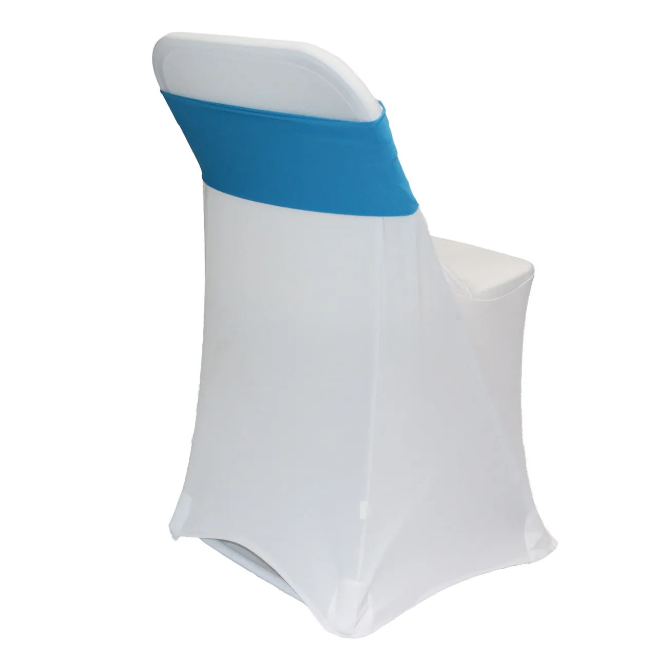 (10 Pack) Spandex Chair Bands in Malibu Blue