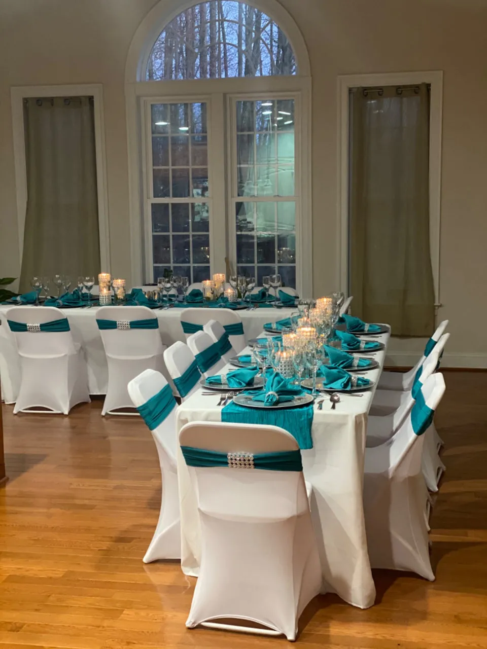 (10 Pack) Spandex Chair Bands in Malibu Blue