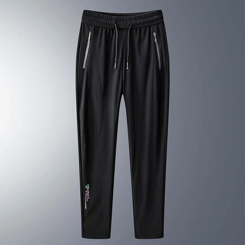 2021 ice silk casual pants men's summer trousers breathable large size pants air conditioning pants quick-fitting force sports pants tide