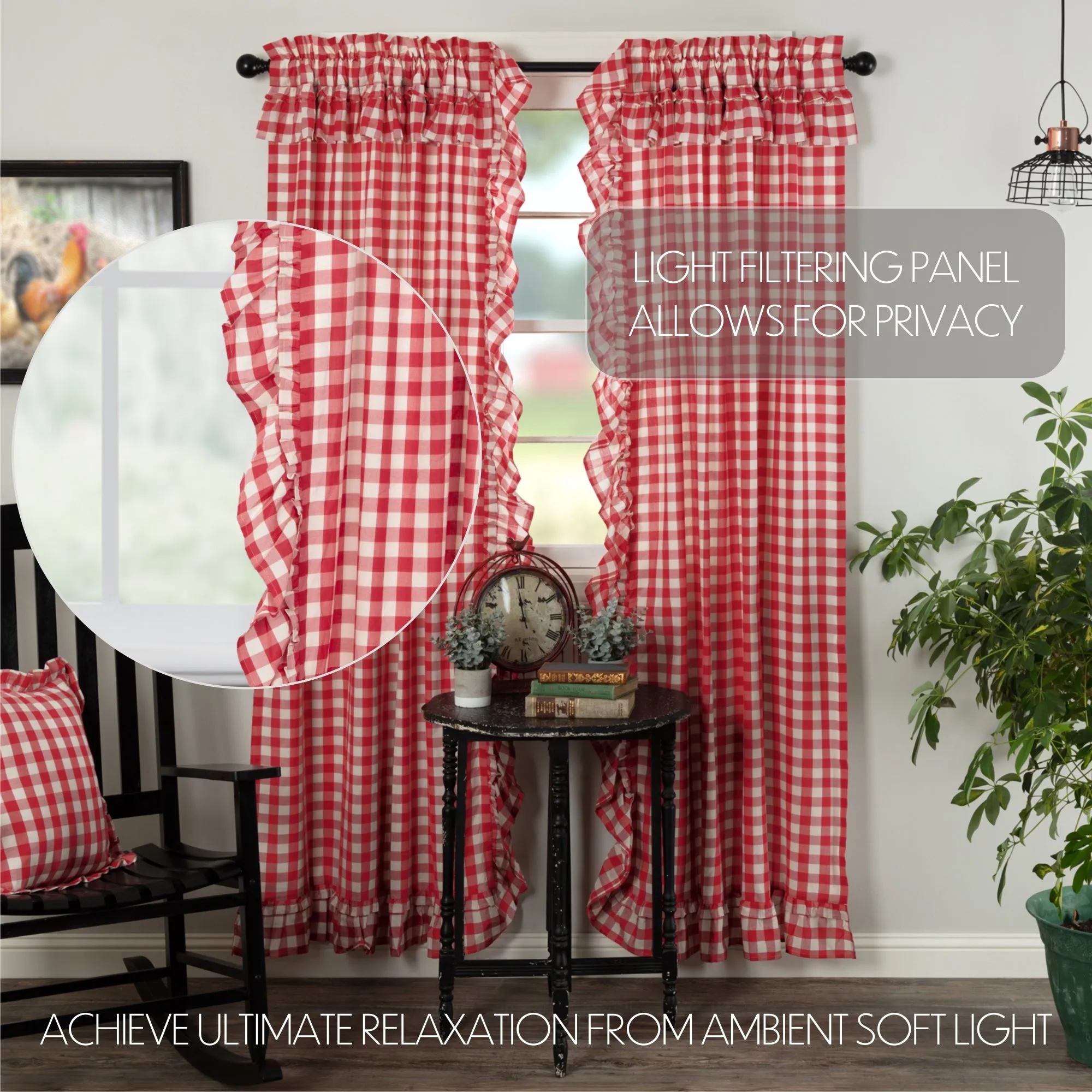 Annie Buffalo Check Ruffled Panel Set of 2