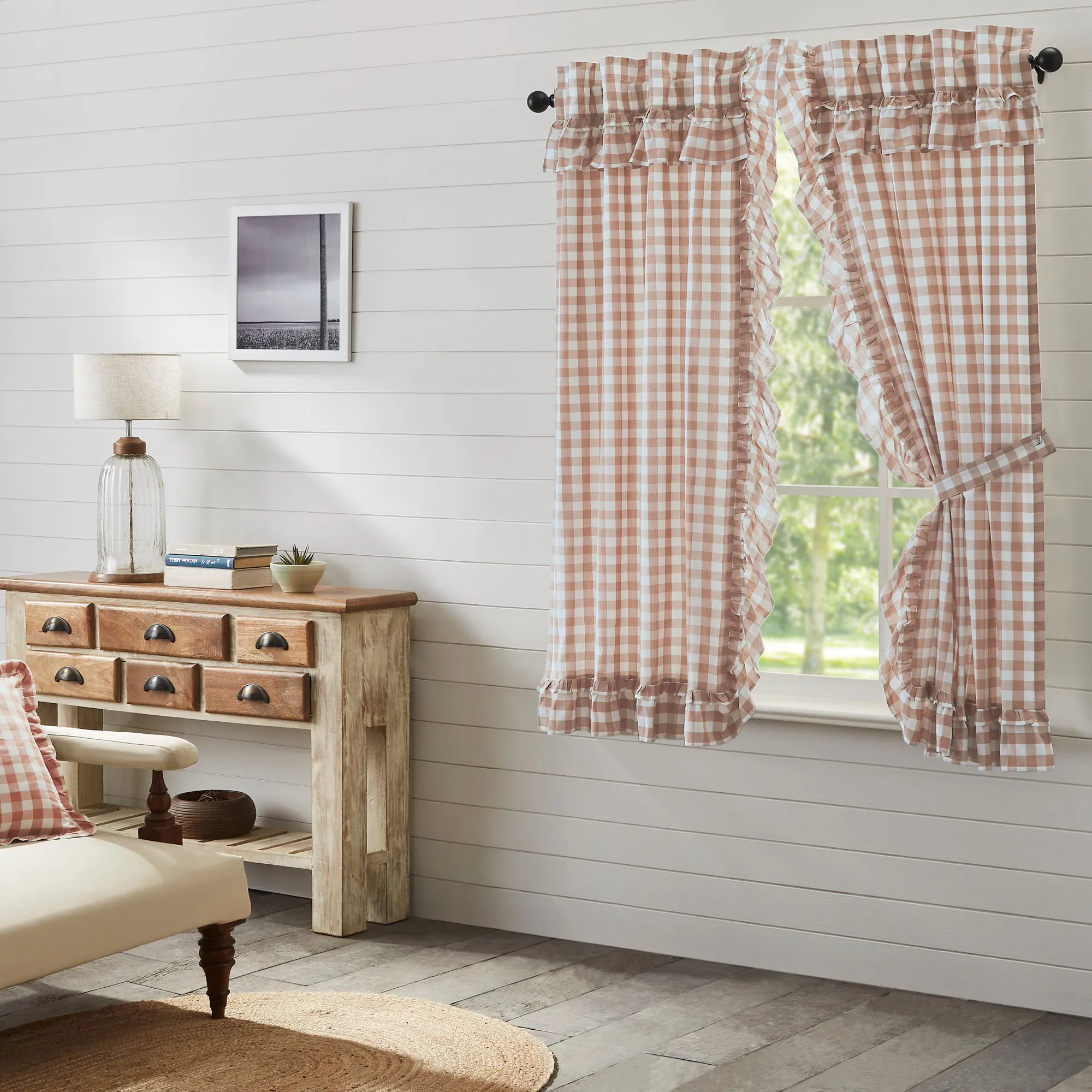 Annie Buffalo Check Ruffled Panel Set of 2