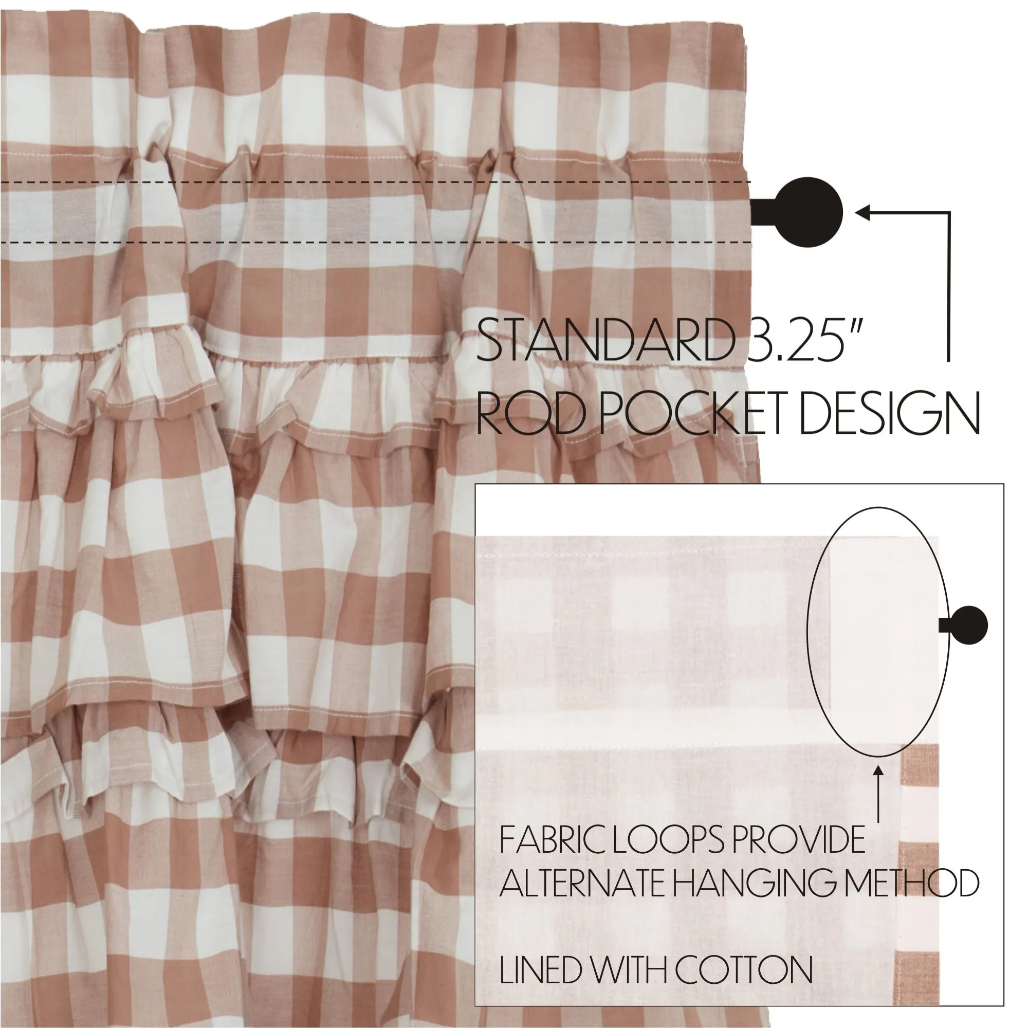 Annie Buffalo Check Ruffled Panel Set of 2