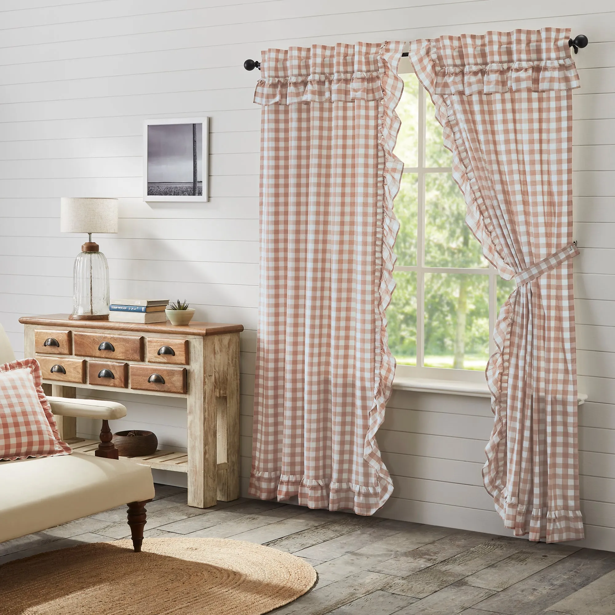 Annie Buffalo Check Ruffled Panel Set of 2