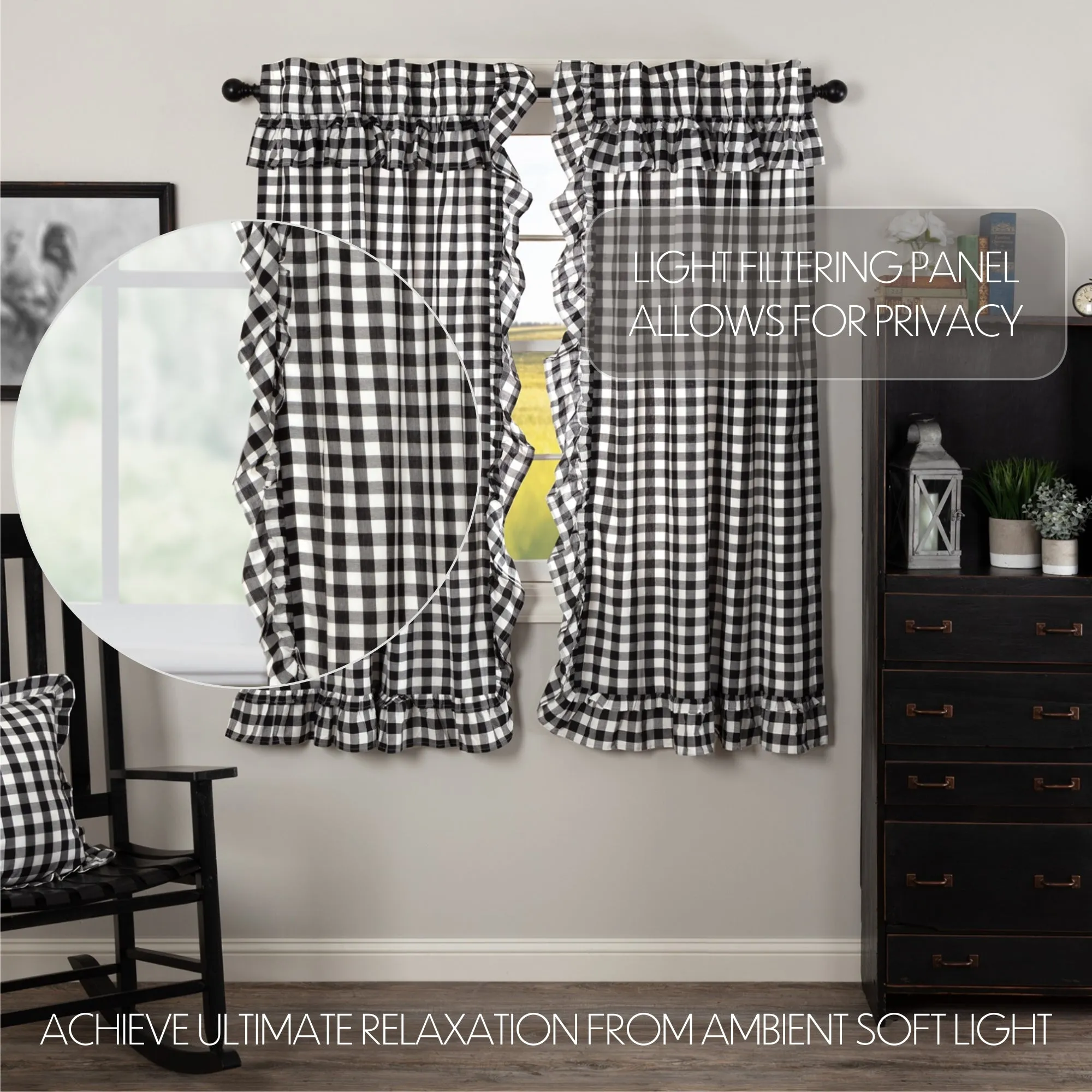 Annie Buffalo Check Ruffled Panel Set of 2