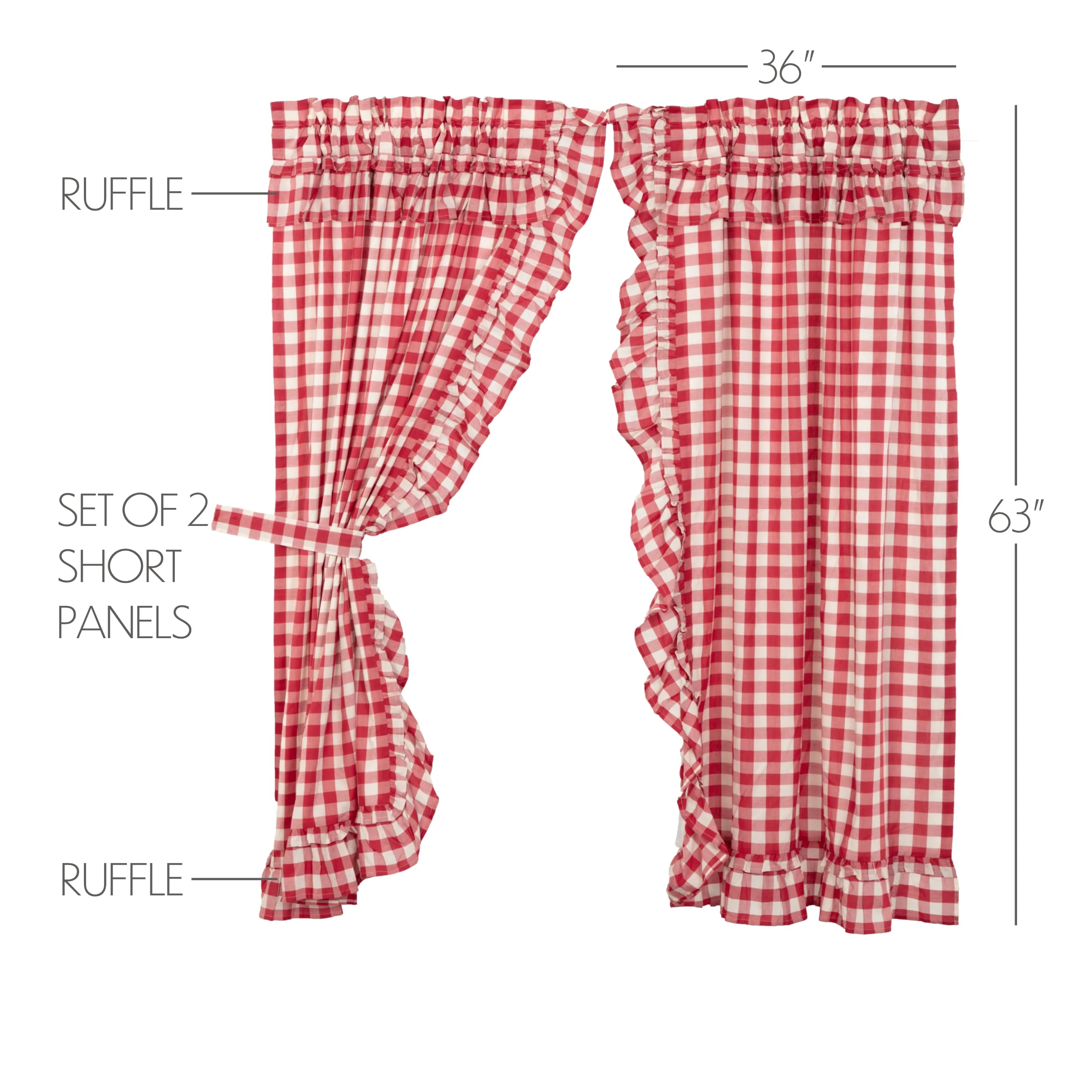 Annie Buffalo Check Ruffled Panel Set of 2