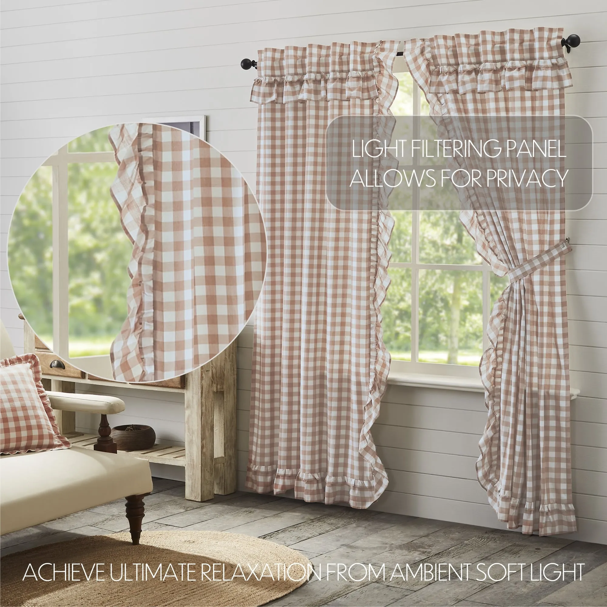 Annie Buffalo Check Ruffled Panel Set of 2