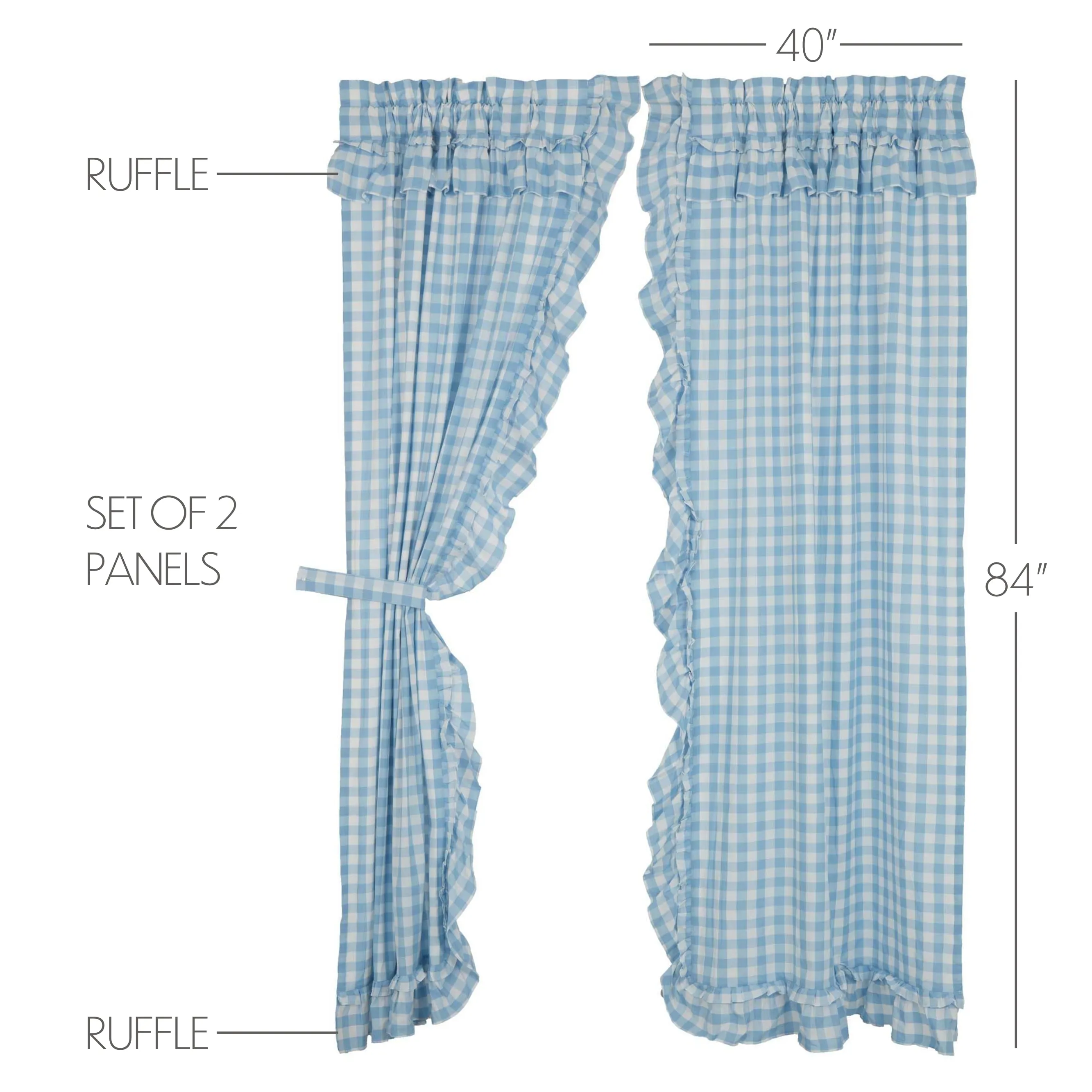 Annie Buffalo Check Ruffled Panel Set of 2