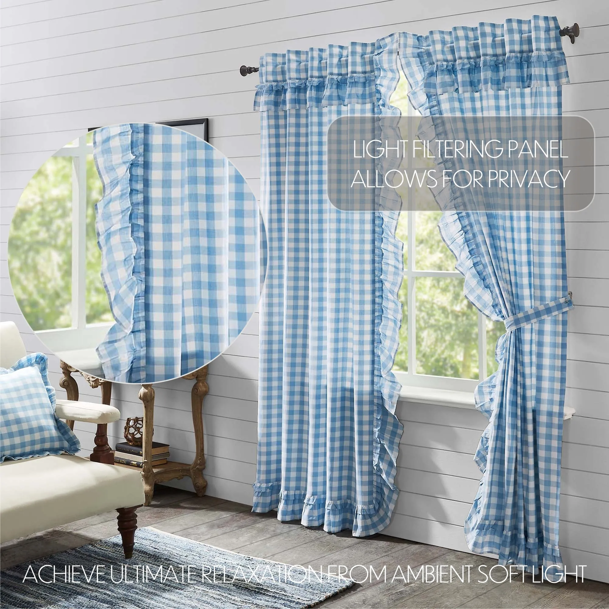 Annie Buffalo Check Ruffled Panel Set of 2