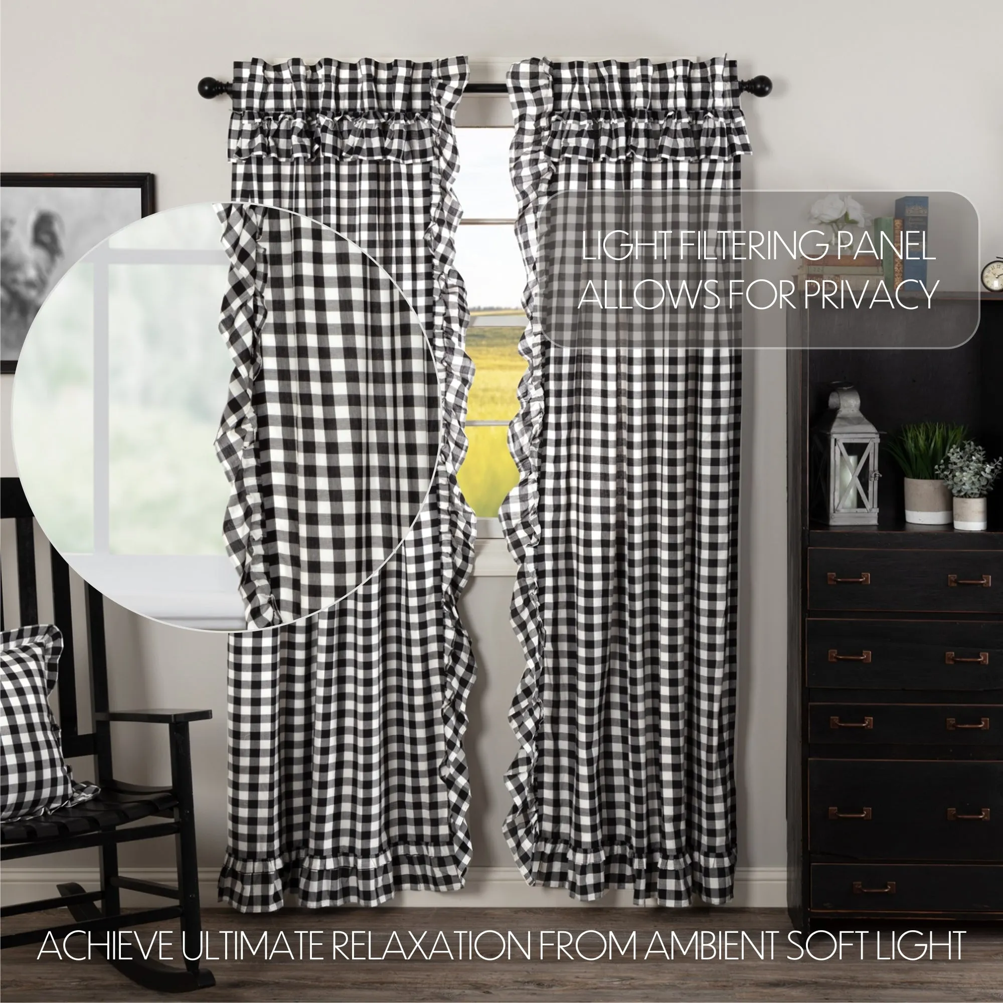 Annie Buffalo Check Ruffled Panel Set of 2