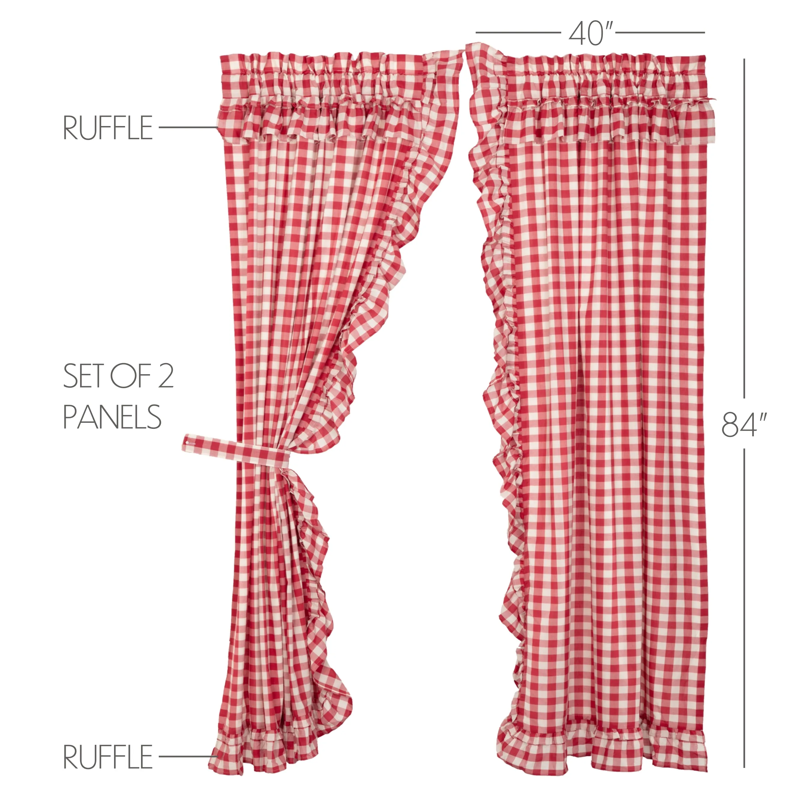 Annie Buffalo Check Ruffled Panel Set of 2