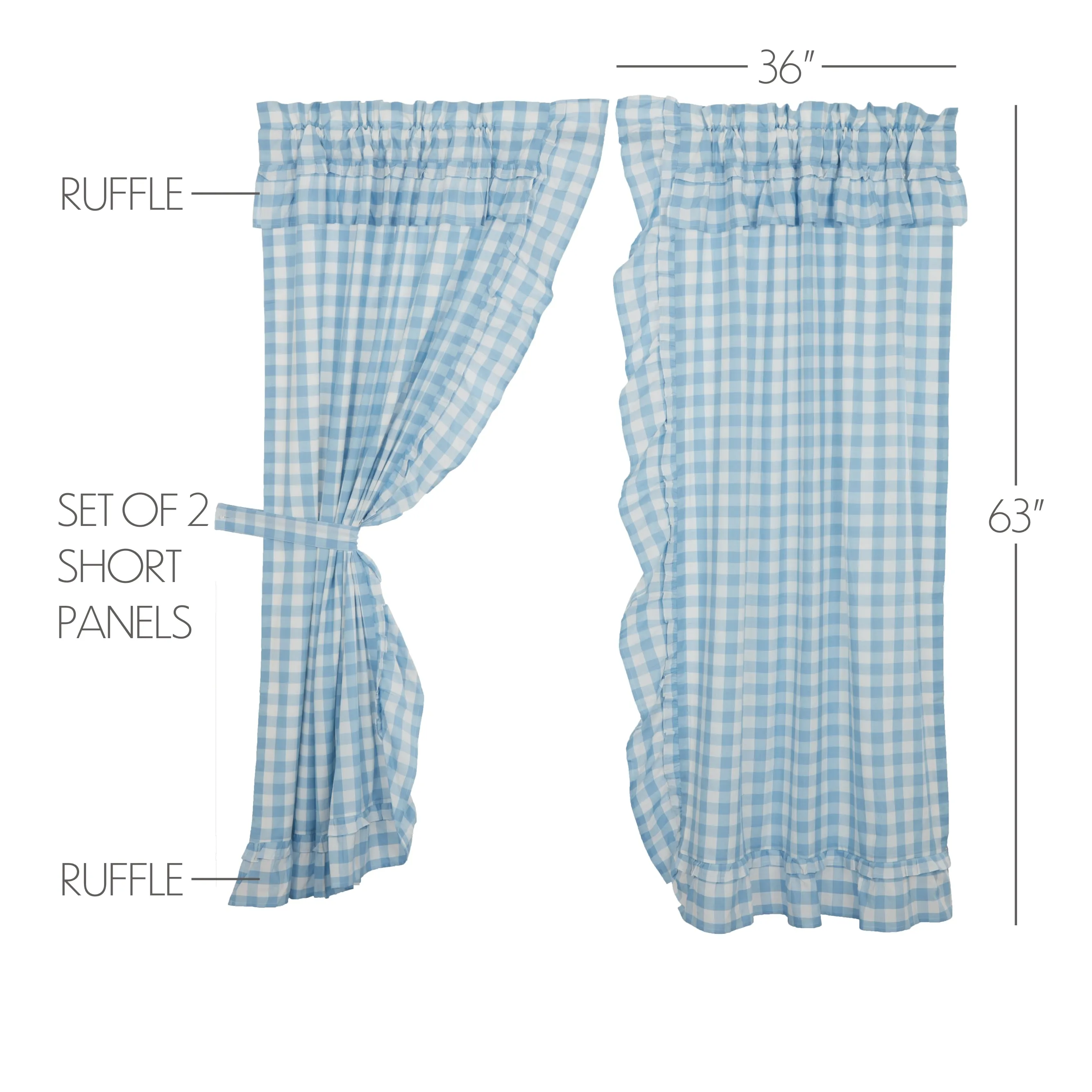 Annie Buffalo Check Ruffled Panel Set of 2