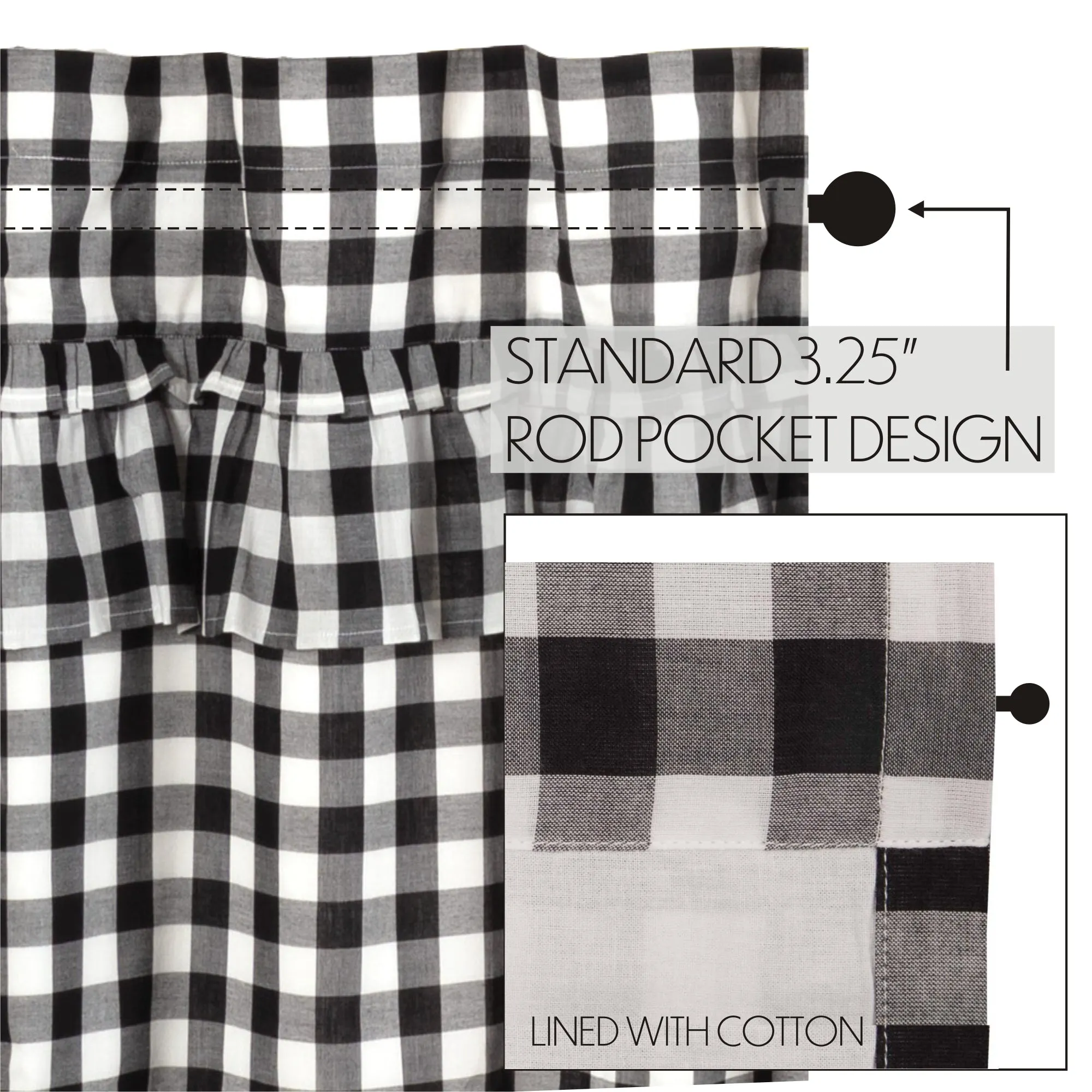 Annie Buffalo Check Ruffled Panel Set of 2