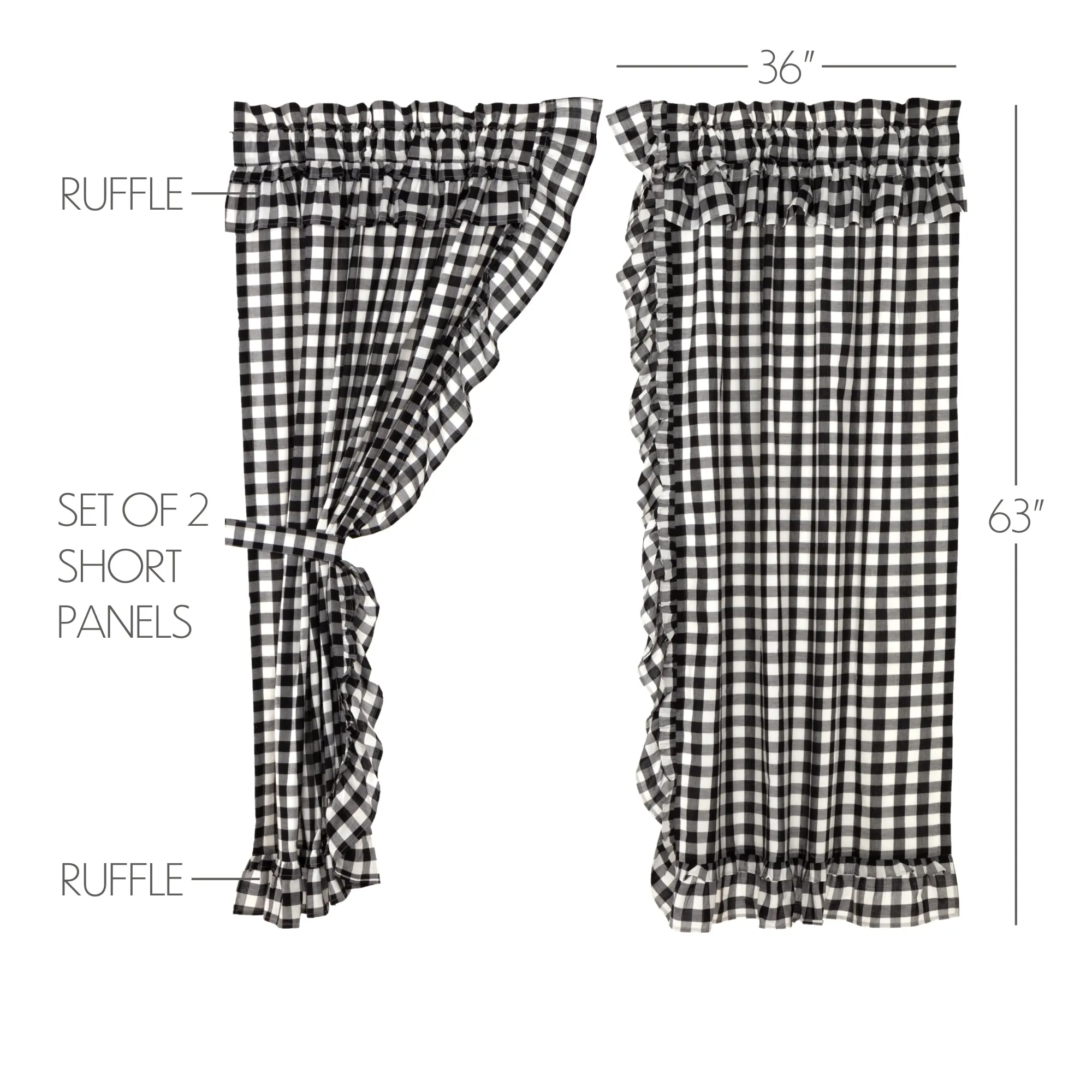 Annie Buffalo Check Ruffled Panel Set of 2