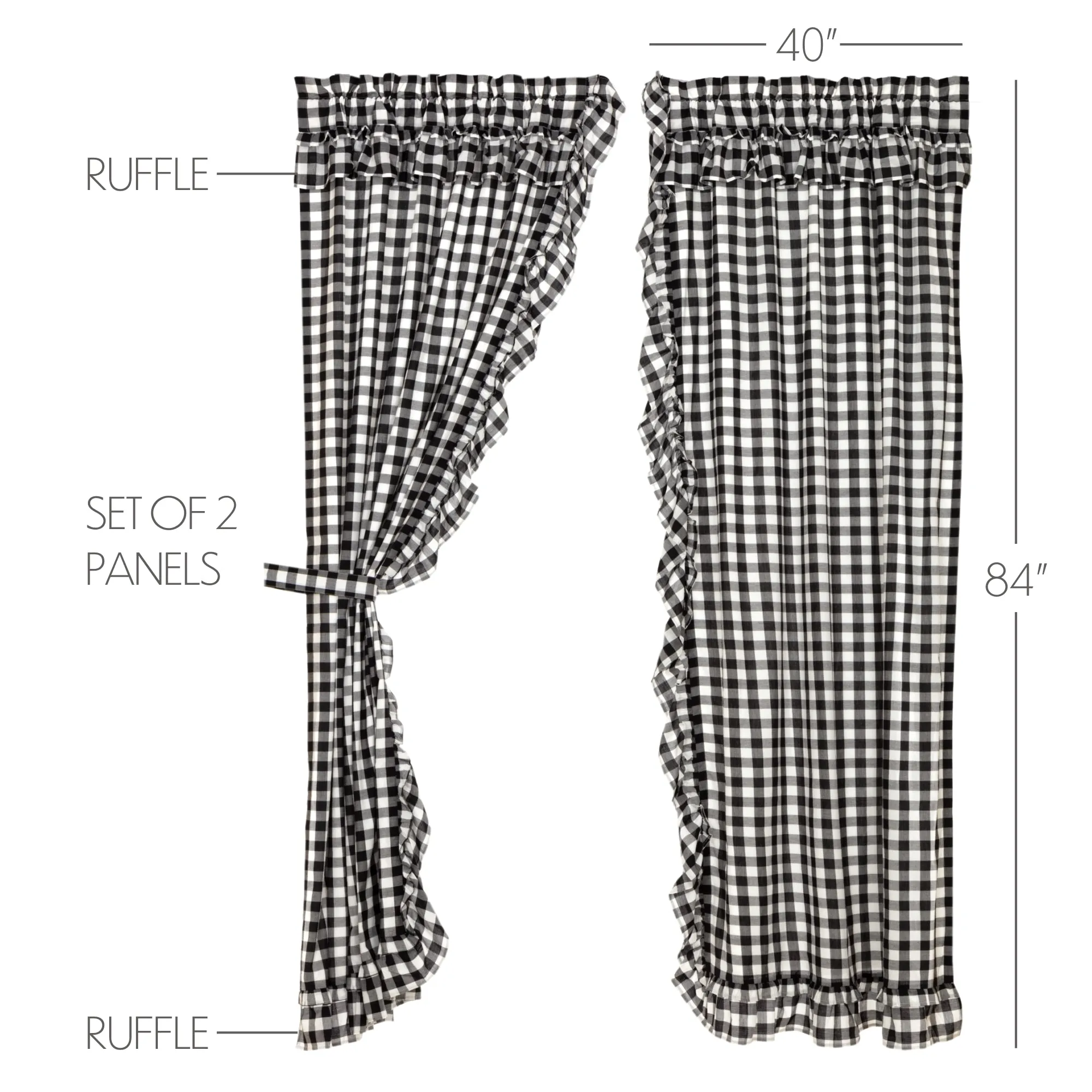 Annie Buffalo Check Ruffled Panel Set of 2