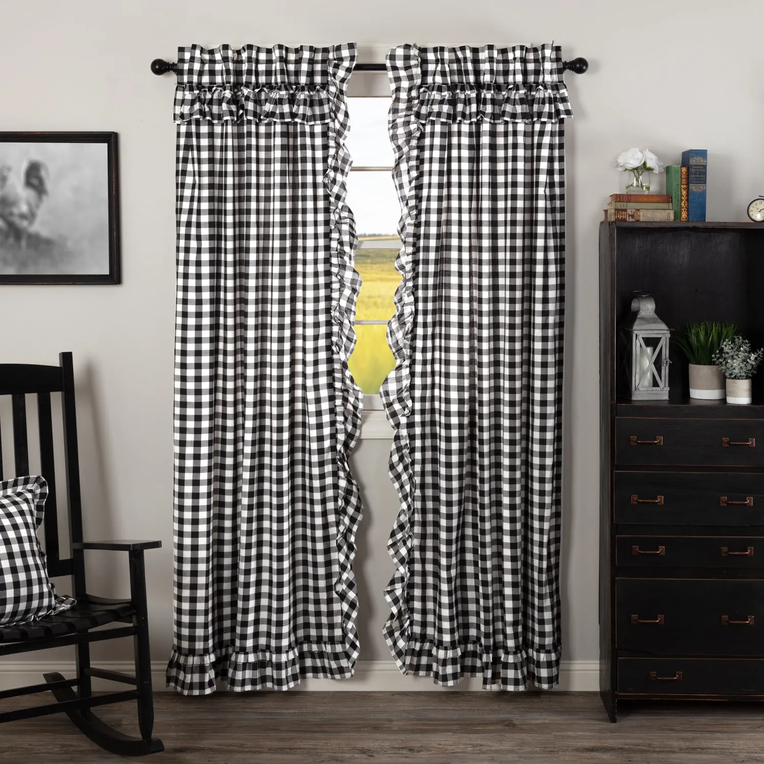 Annie Buffalo Check Ruffled Panel Set of 2