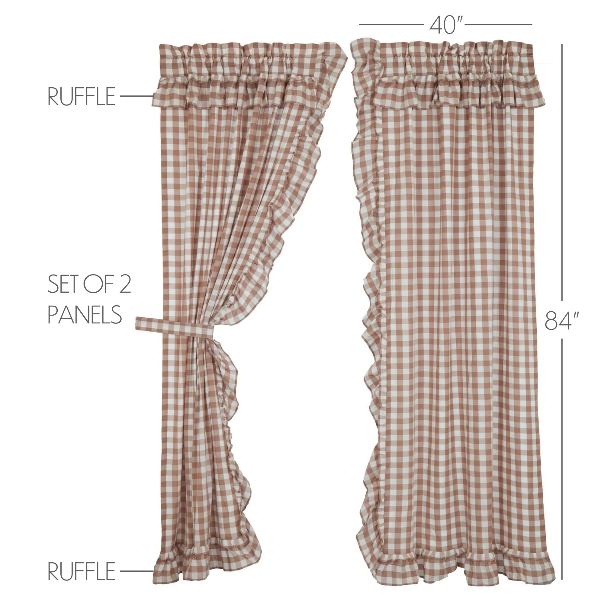 Annie Buffalo Check Ruffled Panel Set of 2