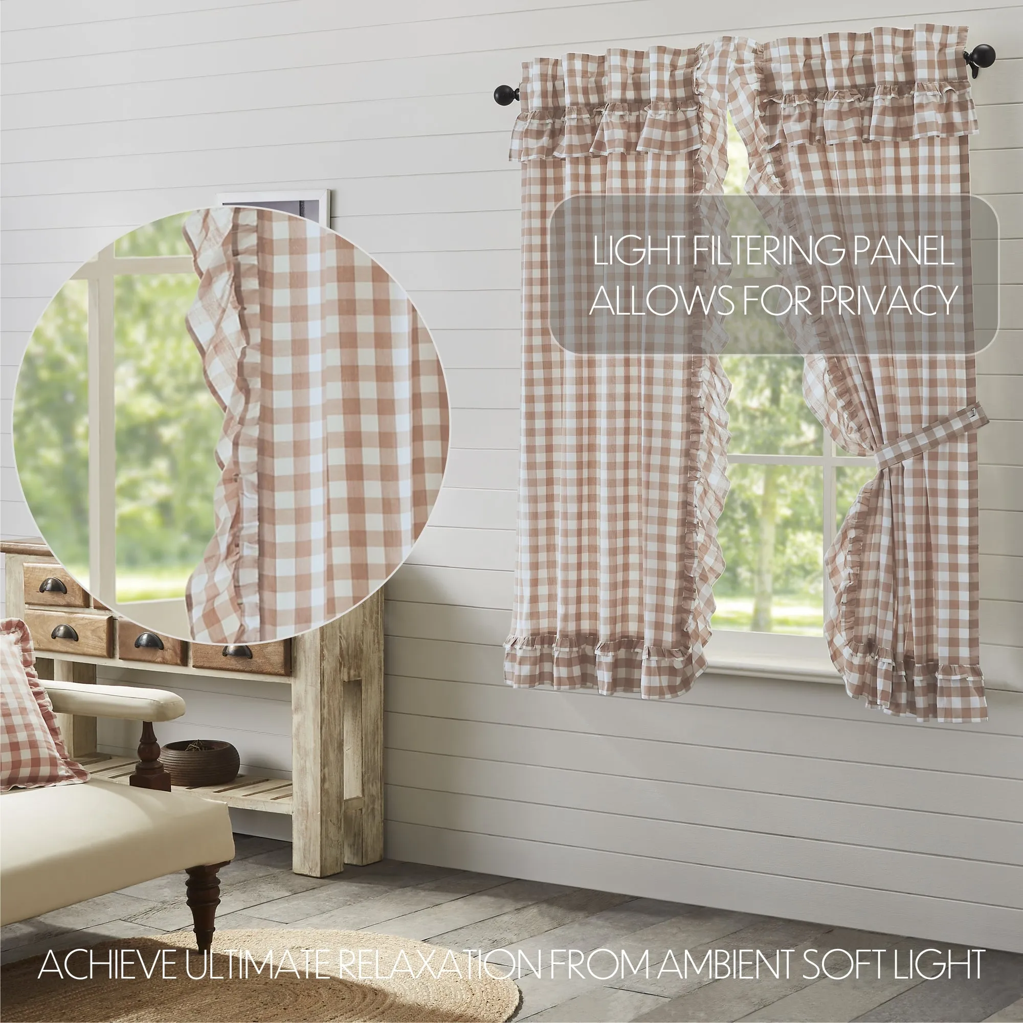 Annie Buffalo Check Ruffled Panel Set of 2