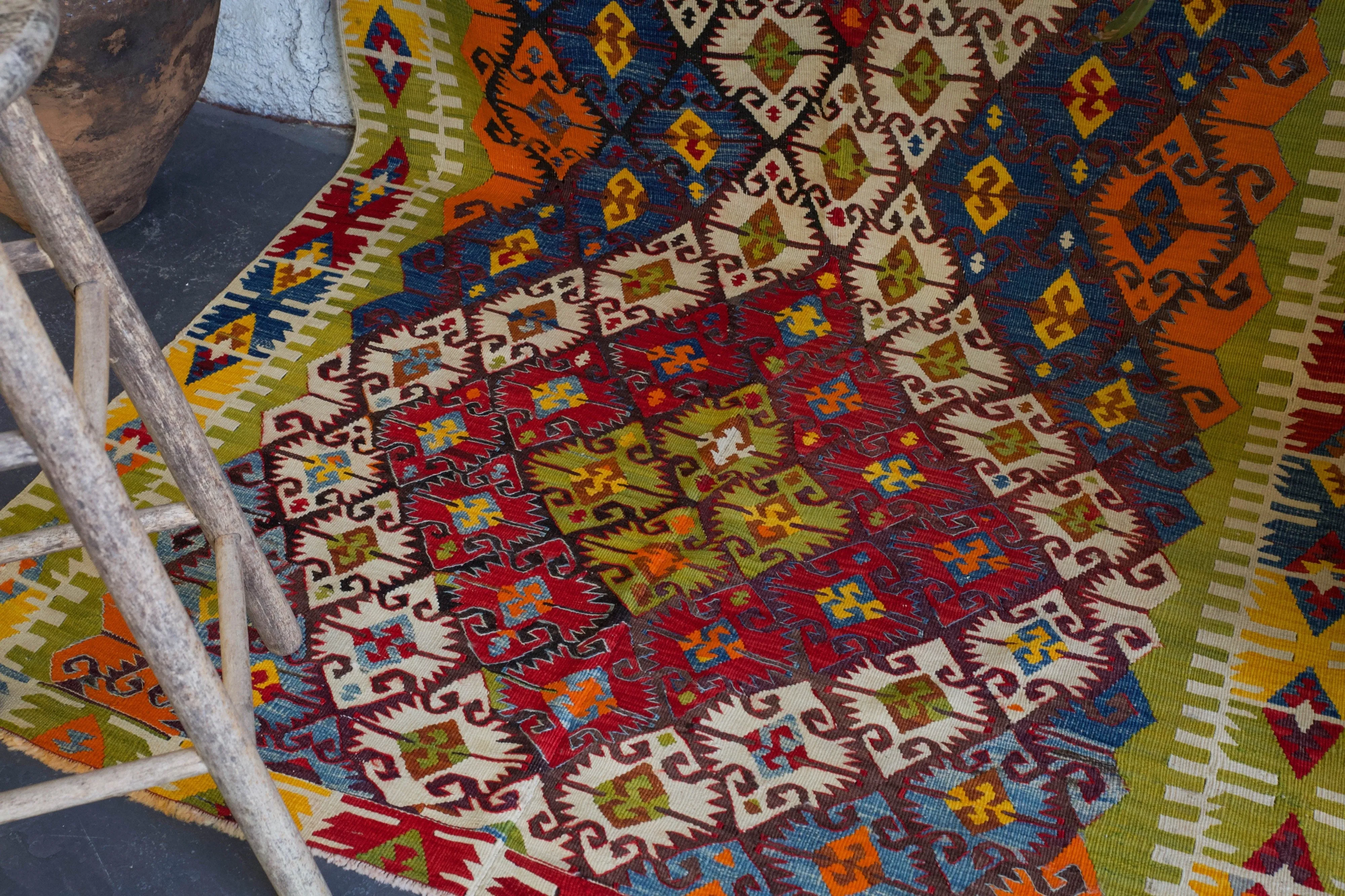 Antique Nigde Camardi Kilim Rug