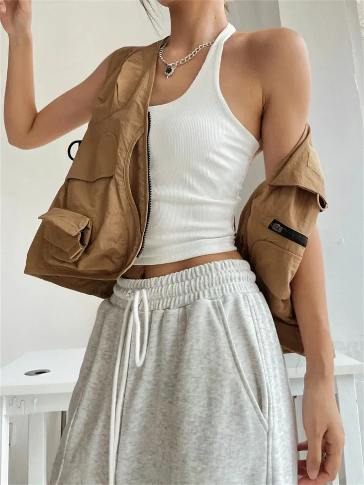 Baggy Joggers Sweatpants Women Gray Wide Leg Track Pants Oversized Kpop Baggy Sports Trousers