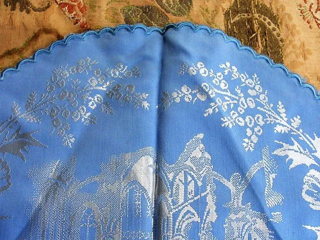 BEAUTIFUL Vintage Tea Cozy Scottish Thistles Design Lovely Blue Damask Linen Tea Cosy Vintage Tea Time Linens Collectable Tea Cosies