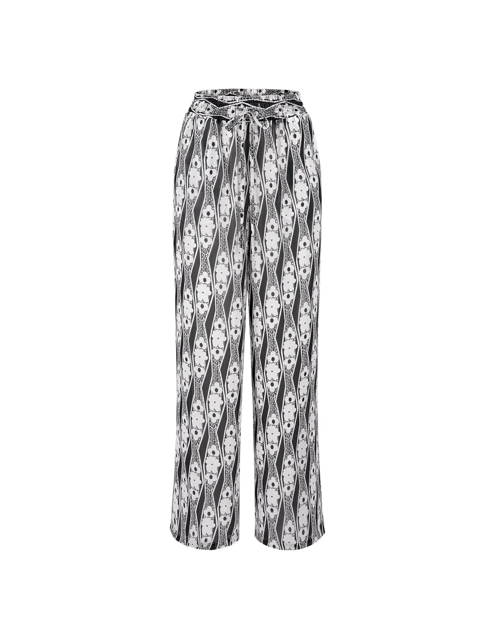 BORA AKSU Elastic Waist Printed Wide-Leg Trousers