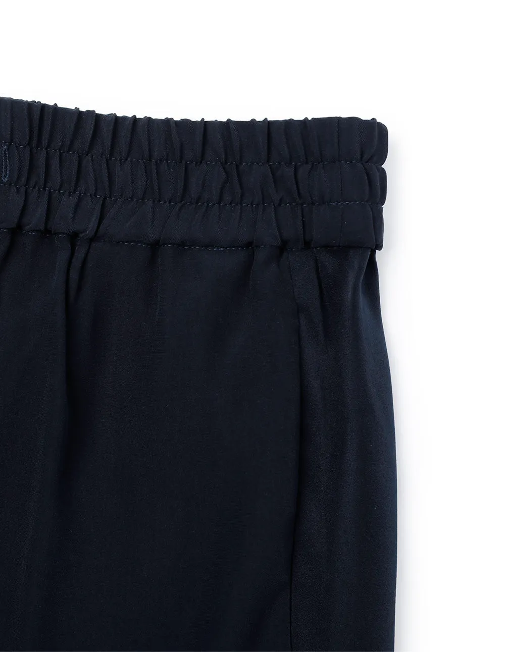 BORA AKSU Simple Coordinated Navy Blue Slimming Drape Wide-Leg Pants