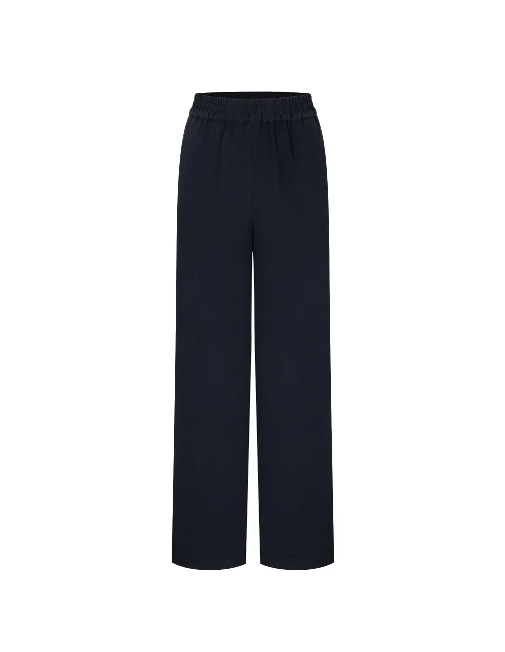 BORA AKSU Simple Coordinated Navy Blue Slimming Drape Wide-Leg Pants
