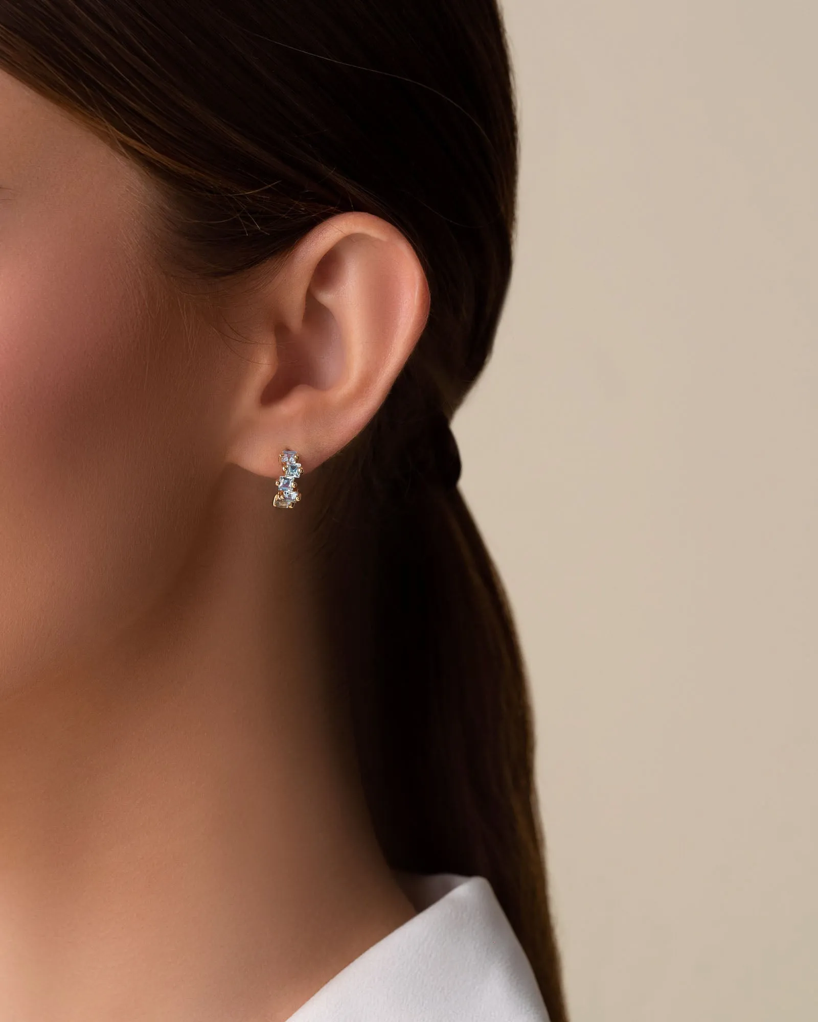 Cierra Blue Topaz Mini Hoops