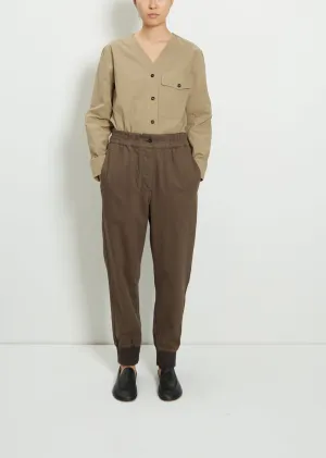Cotton Rib Hem Sports Trousers