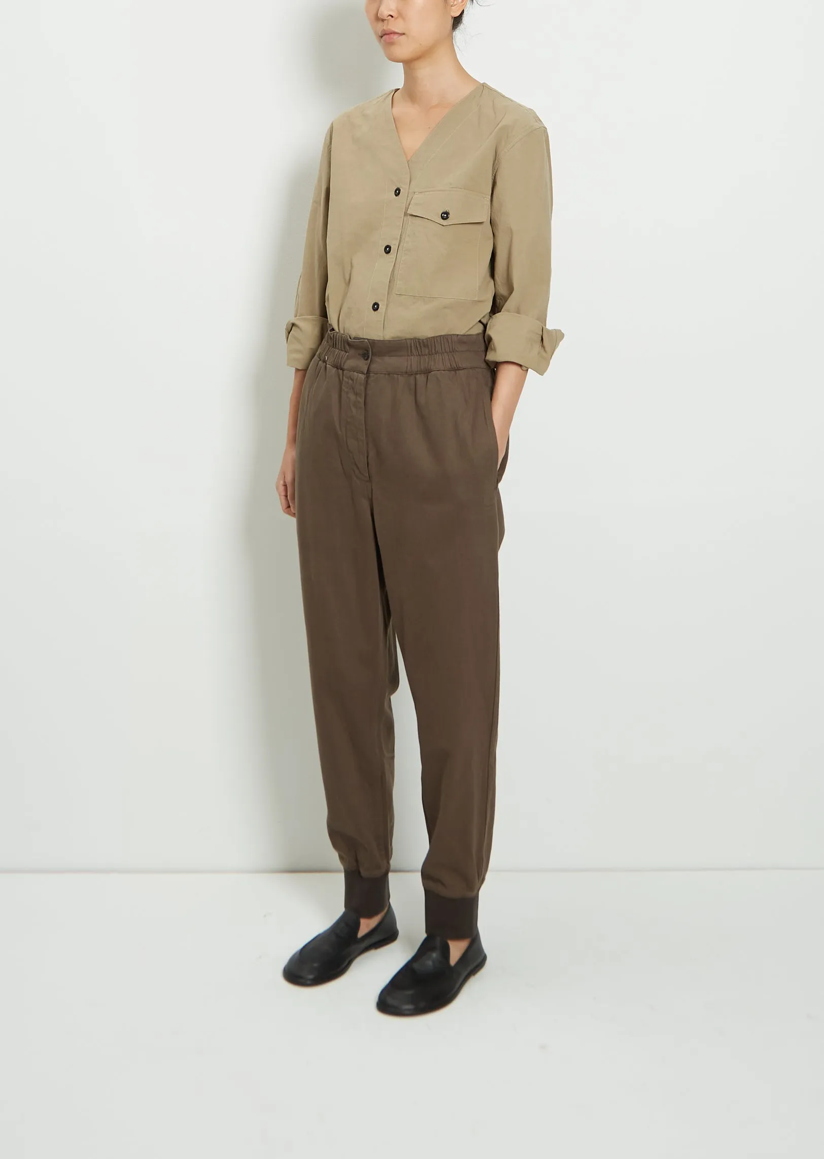 Cotton Rib Hem Sports Trousers