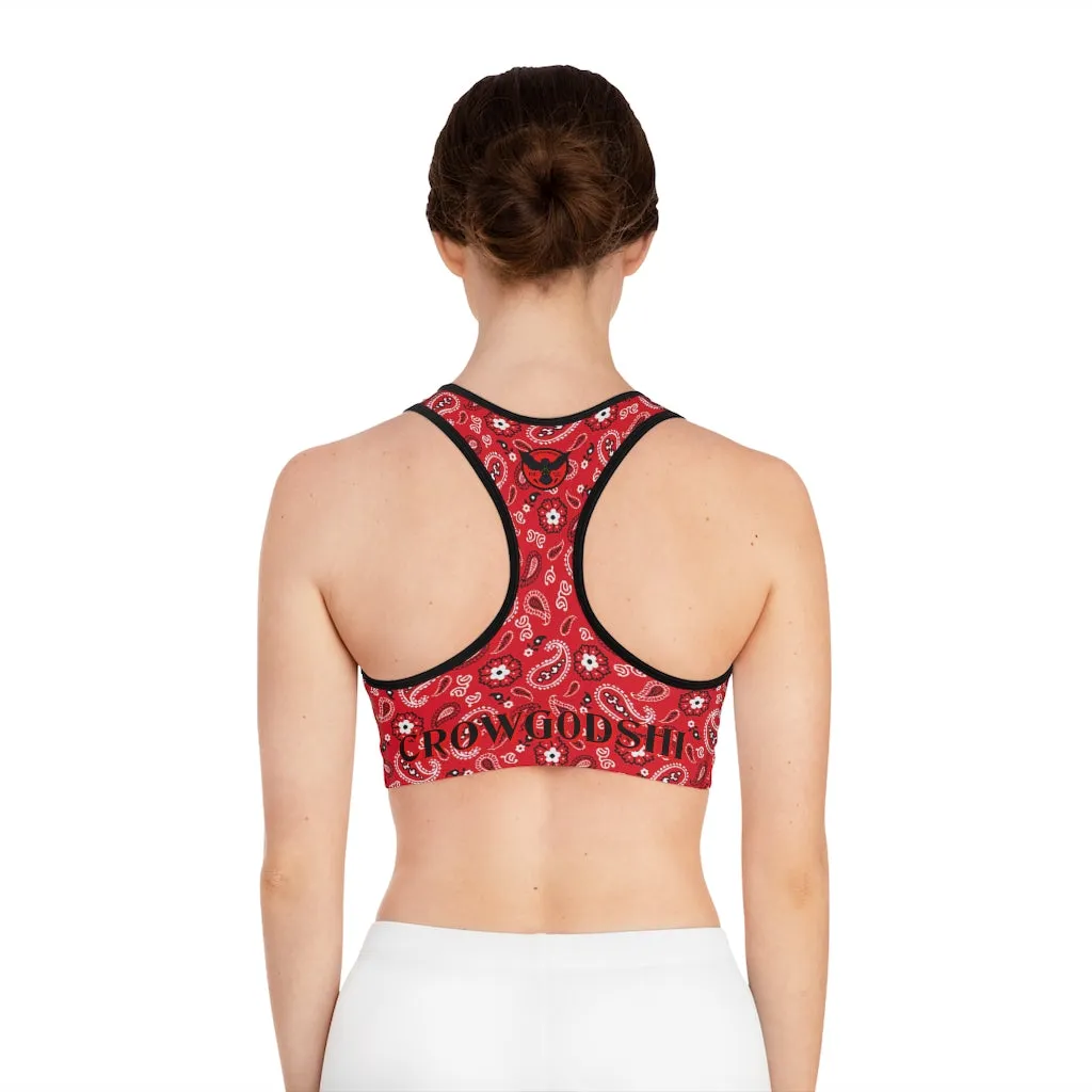 Crowgodshi Designer Red Colors Sports Bra