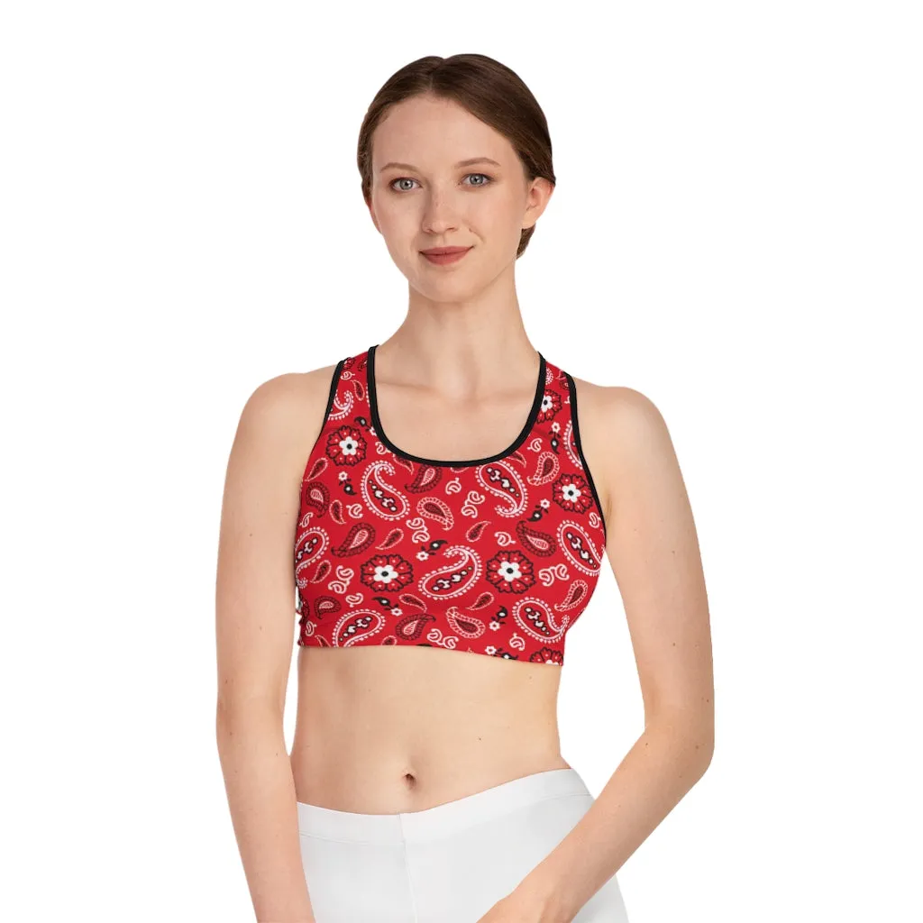Crowgodshi Designer Red Colors Sports Bra