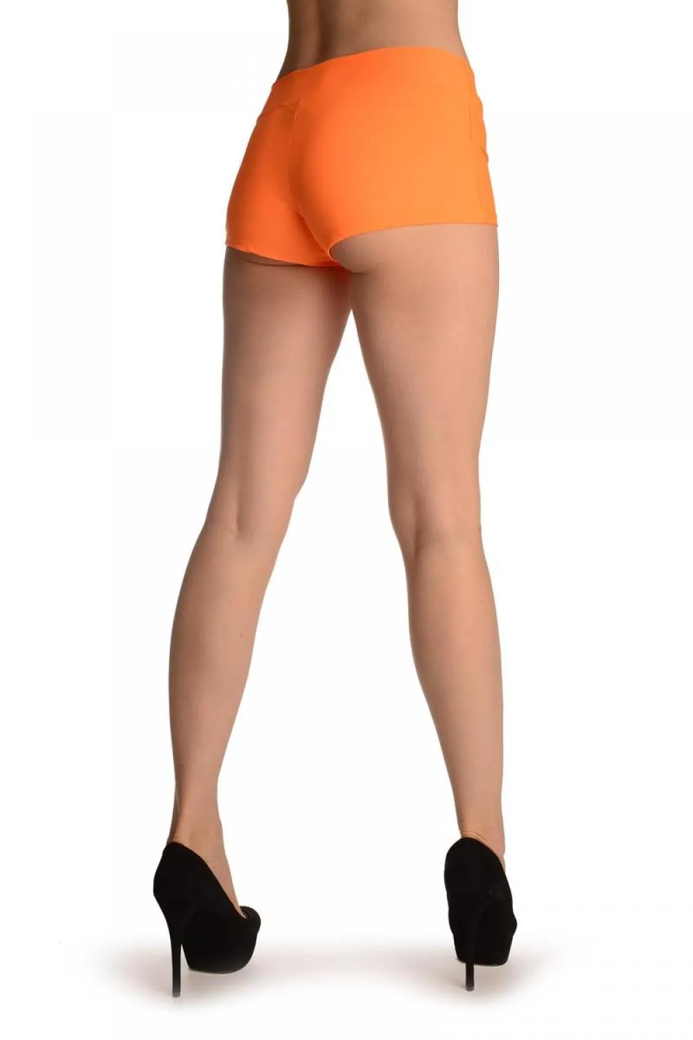 Neon Orange Women's Stretchy Yoga Shorts