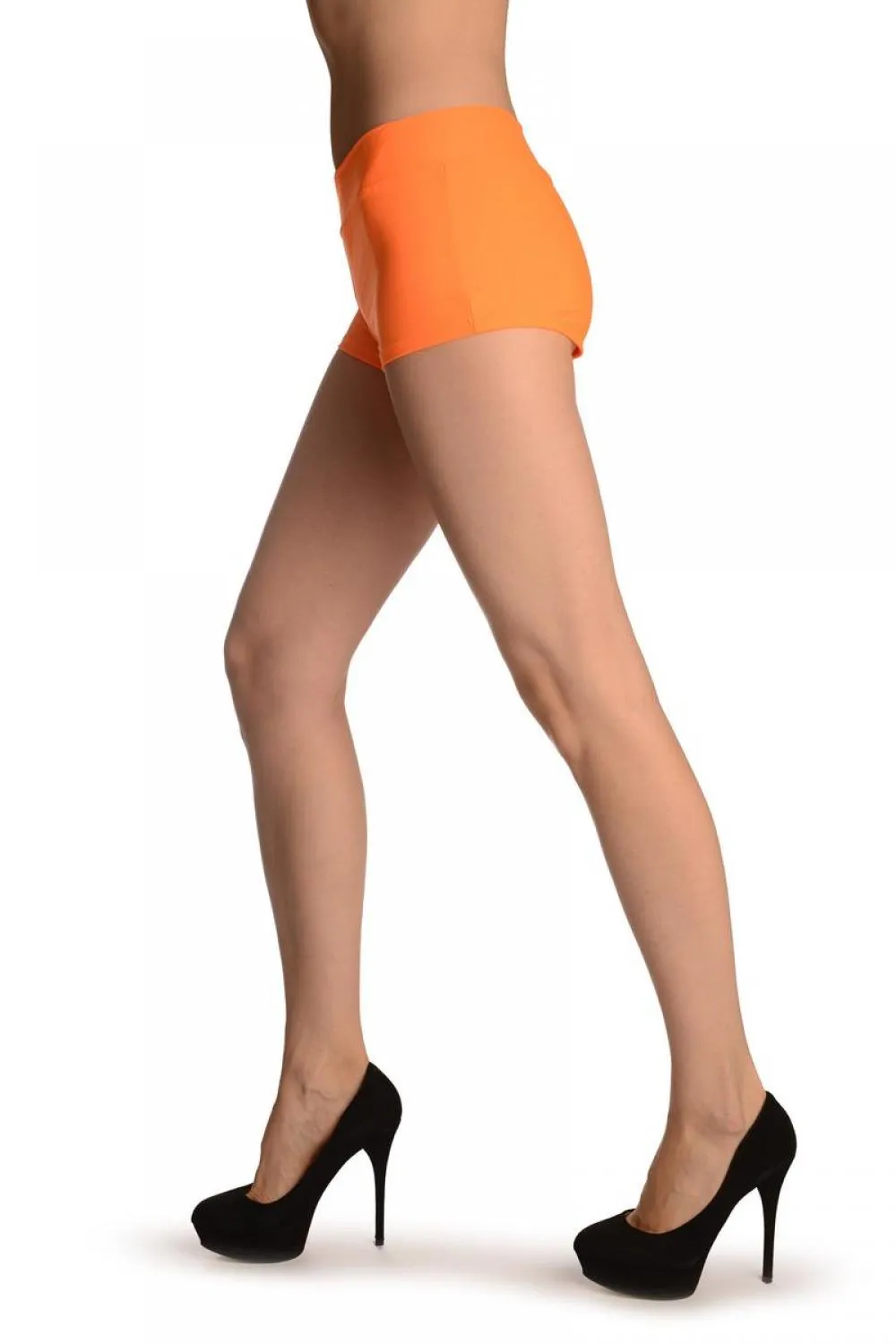 Neon Orange Women's Stretchy Yoga Shorts