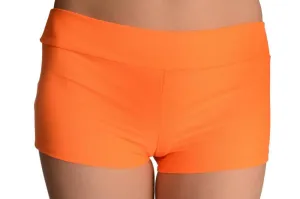 Neon Orange Women's Stretchy Yoga Shorts