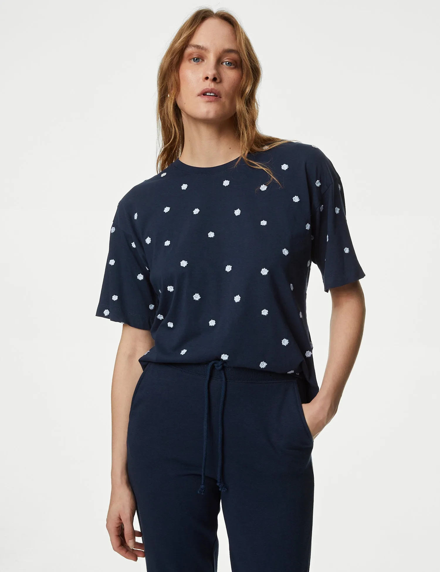 Pure Cotton Embroidered T-Shirt