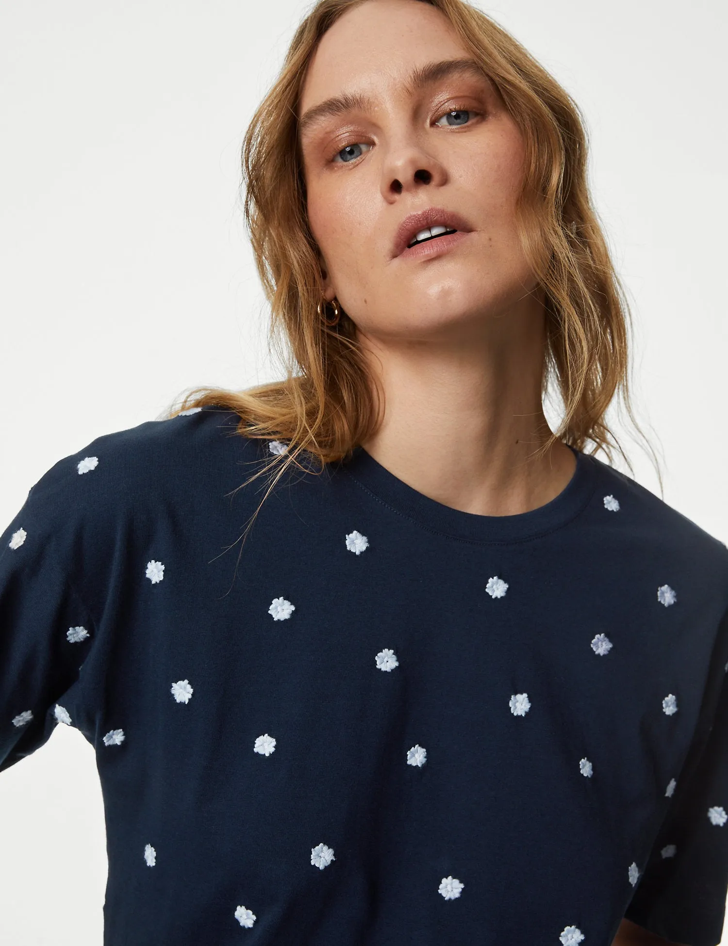 Pure Cotton Embroidered T-Shirt