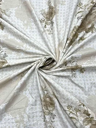 Pure Decor 100% Pure Cotton Velar Fur SIB Collection King Size Twill Fabric Bedsheet for Double Bed (108"X108") with 2 Pillow Covers PD 4185 - Floral, Brown