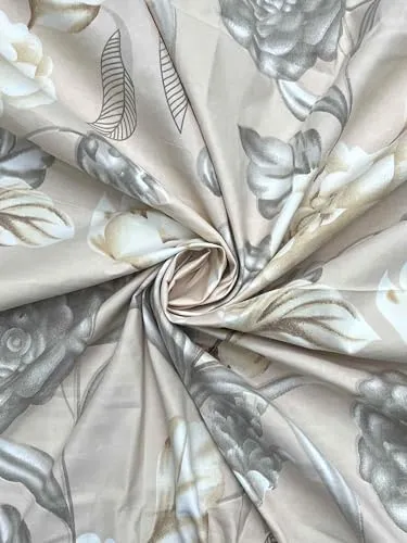 Pure Decor Amulya Collection Microfiber Queen Size Bedsheet for Double Bed (90"X100") with 2 Pillow Covers PD 4417 - Floral, Peach