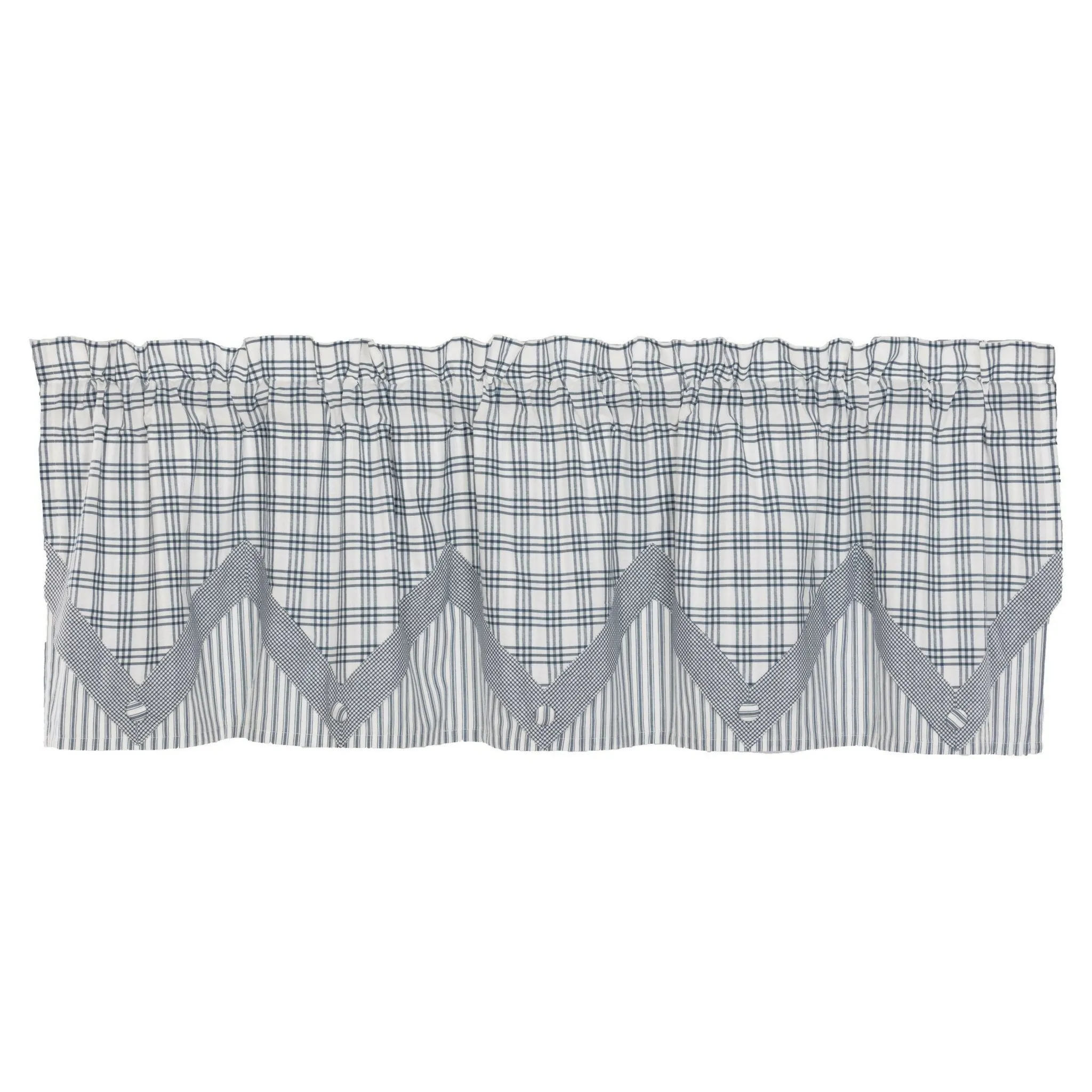 Sawyer Mill Blue Layered Lined Valance 72"