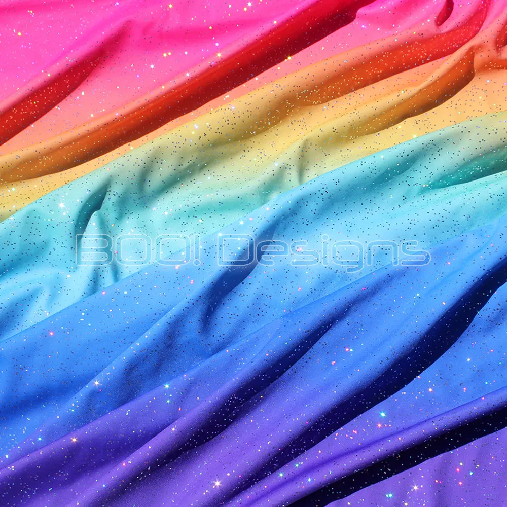 Spandex Ombre Rainbow - Glitter Galaxy
