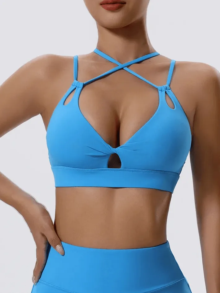 Stylish Breathable Sports Bra with Strappy Design - SF2084