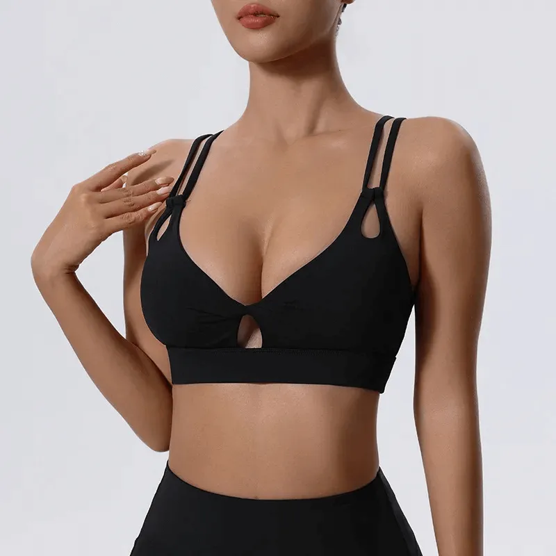 Stylish Breathable Sports Bra with Strappy Design - SF2084
