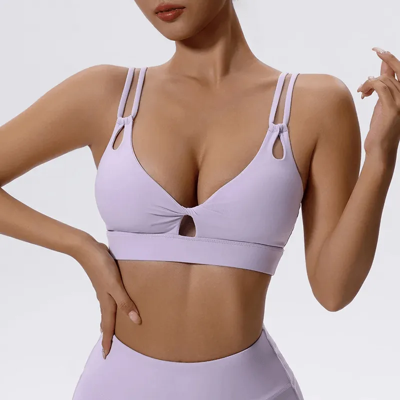 Stylish Breathable Sports Bra with Strappy Design - SF2084