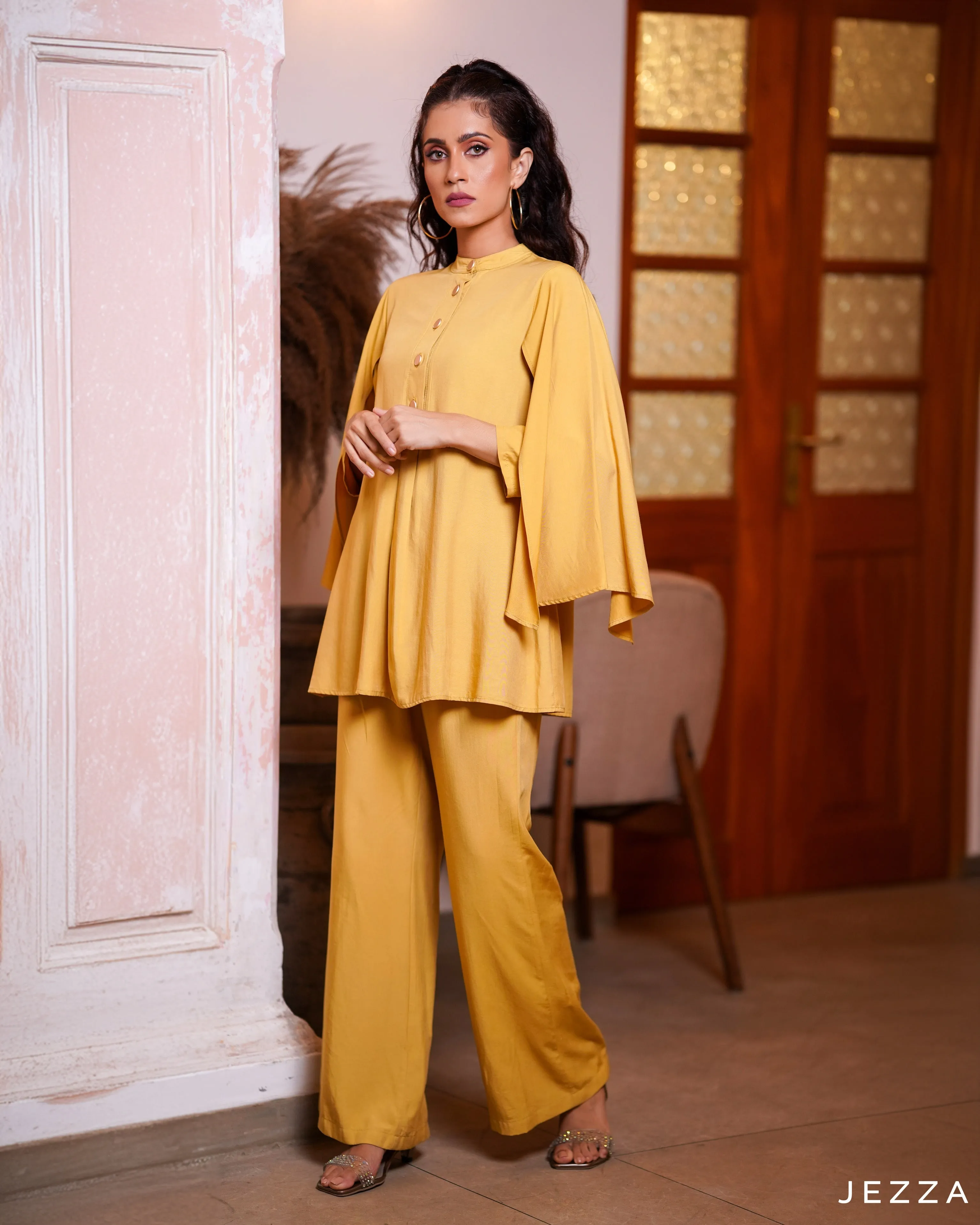 Top with Decorative Sleeve & Matching Pant Set 56563/57623