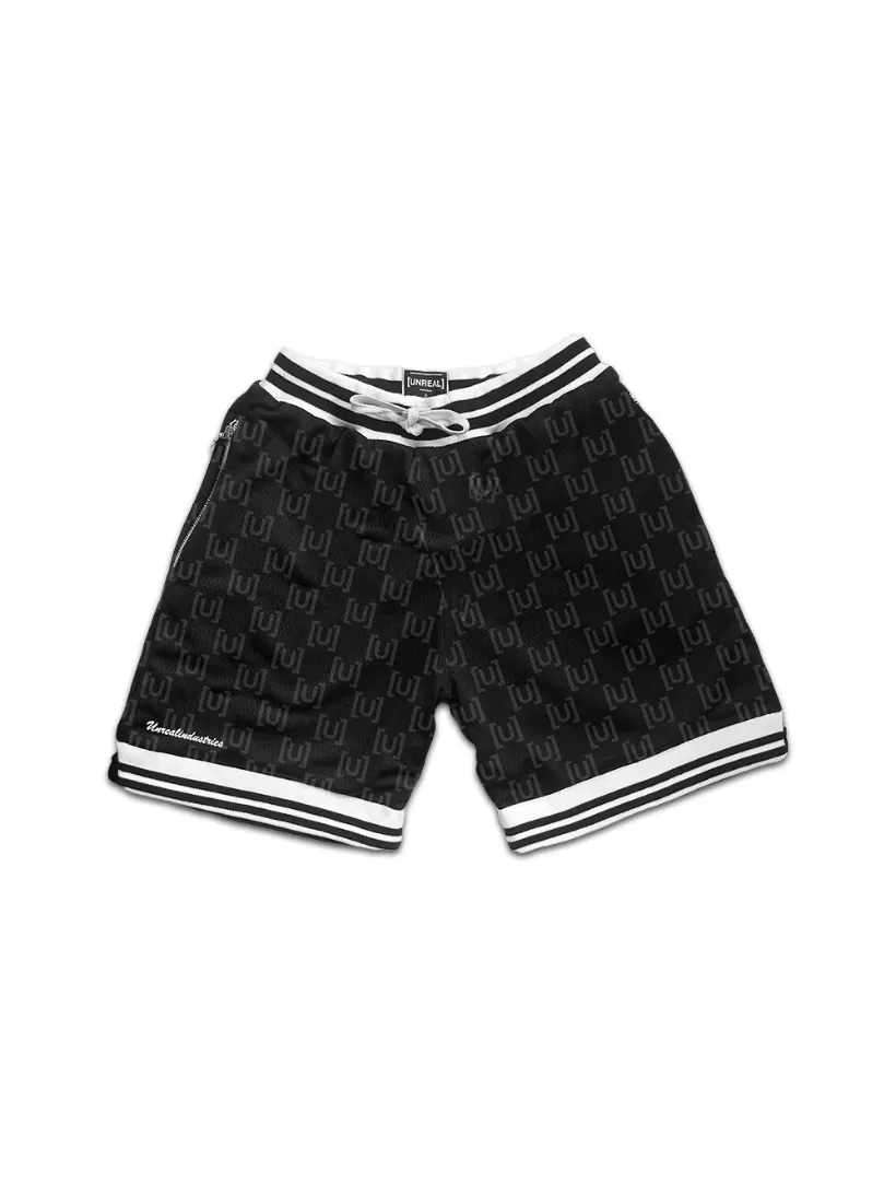 UNREAL Team shorts U Pattern black