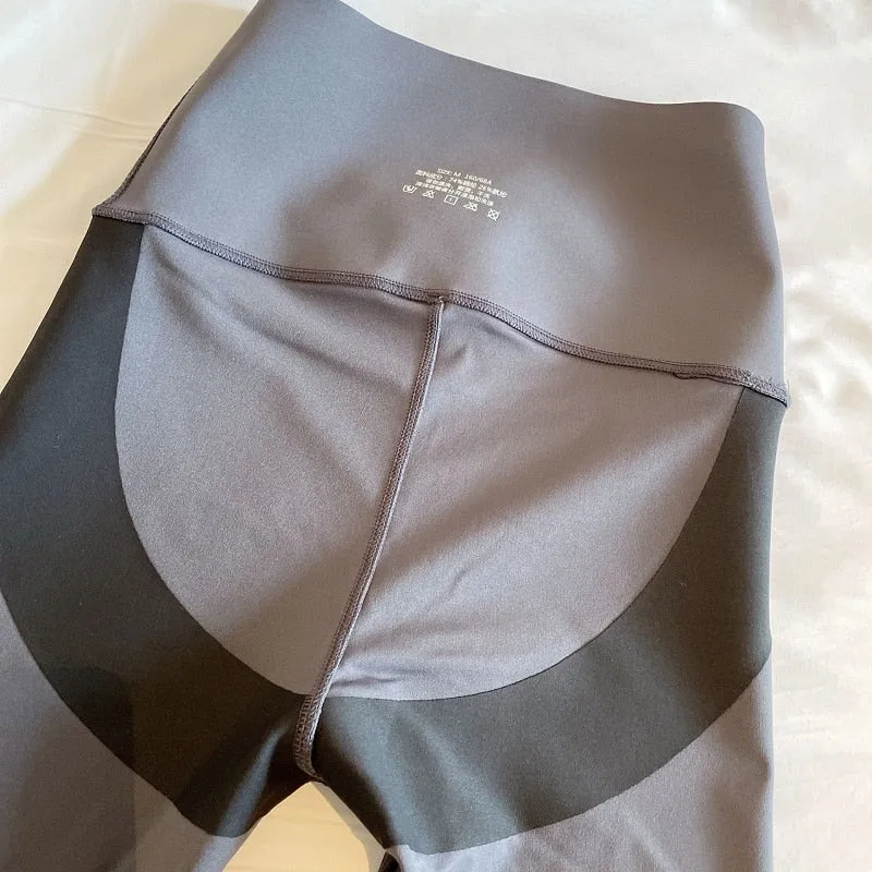 Wjczt Light Gray Shark Sports Leggings for Women Outer Wear Spring Summer Pants Cross Waist Abdominal Pressure Leggings